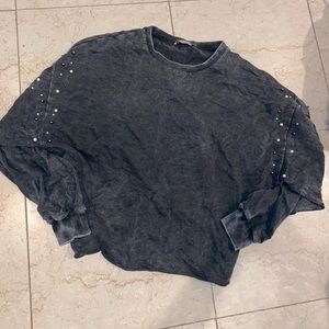 Zara Distressed Long sleeve top with gems